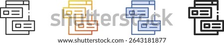title icon.Thin Linear, Gradient, Blue Stroke and bold Style Design Isolated On White Background