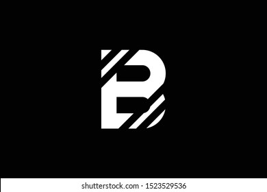 Title: Initial letter B minimalist art logo