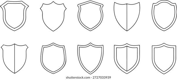 TITEL: große Sammlung von heraldischen Schild Linie Symbole und Umriss Badge Formen