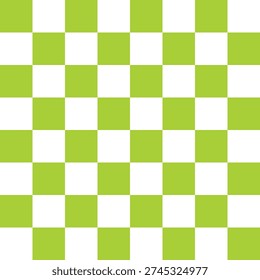 Title: Lime Green and White Checkered Seamless Pattern, Retro Geometric Background for Racing, Picnic, or Fashion Design