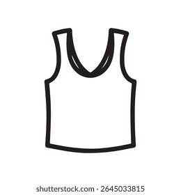 Title	
line icon tank top without sleeves on white background vector Vector icon clothes and shoes