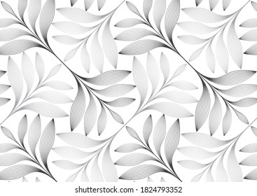 Title	
linear vector pattern, repeating abstract Geometry background, gray line of leaf or flower, floral. graphic clean design for fabric, wallpaper etc. pattern is on swatches panel.