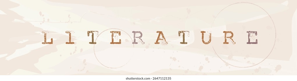 Título: Literatura. Fundo de papel antigo, design vetorial.