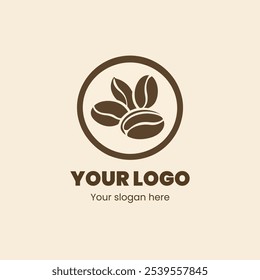 Title: Logo Featuring Coffee Beans in Circle Design

