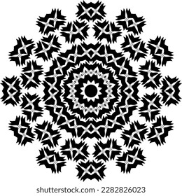 Title Mandala decorative round ornament. Can be used for greeting card, phone case print, etc. Hand drawn background, vector isolated on white.
