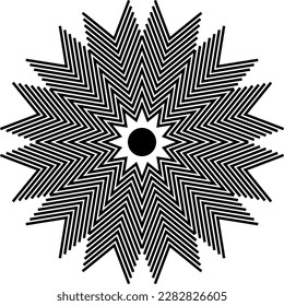 Title Mandala decorative round ornament. Can be used for greeting card, phone case print, etc. Hand drawn background, vector isolated on white.