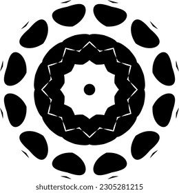 Title Mandala decorative round ornament. Can be used for greeting card, phone case print, etc. Hand drawn background, vector isolated on white.	