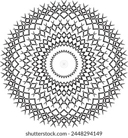Title Mandala decorative round ornament. Can be used for greeting card, phone case print, etc. Hand drawn background, vector isolated on white.