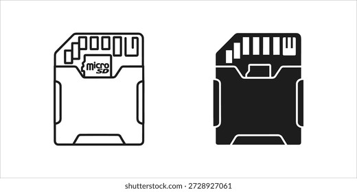 Título: Cartão Micro SD com contatos e etiqueta em preto e branco