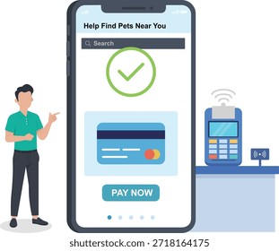 Título: Vector plano moderno de análisis de datos comerciales y conexión de red digital