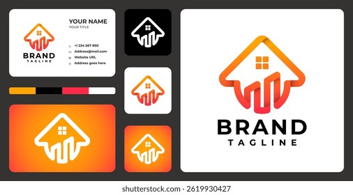 Title:
Modern Real Estate Growth Logo.
A sleek and professional logo combining a house roof with upward bars to represent growth, success, and stability. Perfect for real estate, property management
