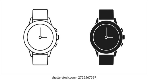 Título: Reloj inteligente moderno con pantalla analógica y correa de cuero en versiones en blanco y negro