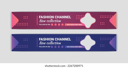 Title: Modern Youtube Banner Design Template. Youtube Stylish Channel Art, Tredy, Chic, Runway Fashion.
