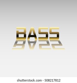 Title a music category. Golden font with a mirrored shadow