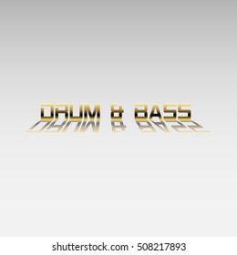 Title a music category. Golden font with a mirrored shadow