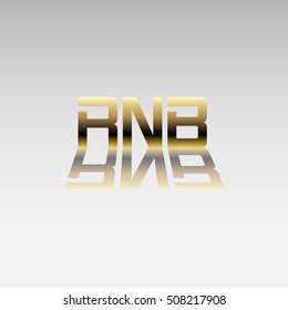 Title a music category. Golden font with a mirrored shadow
