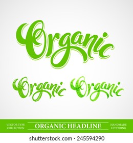 Title Organic. Vector Handmade lettering