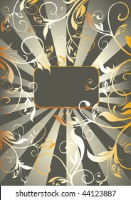 Title page with golden vegetable pattern and ray