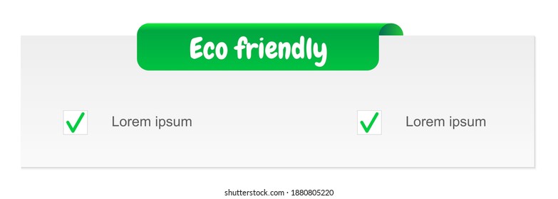 The title for the page. List of environmentally friendly products. vector file.