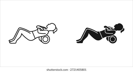 Title: Person performing a roller exercise on their abdomen