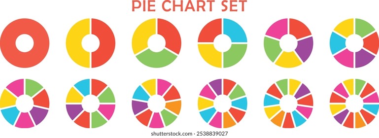 Título	
Gráficos circulares círculo 2, 3, 4, 5, 6 opciones, parte, conjunto de pasos. Gráfico circular circular circular, infografías conjunto de elementos de color verde - Vector. Conjunto de gráfico circular. Colección de diagrama colorido.	
