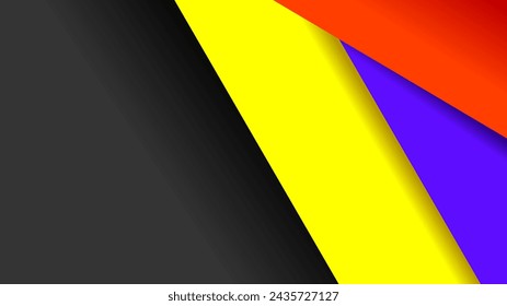 Title: Red yellow blue strips over dark grey empty presentation background