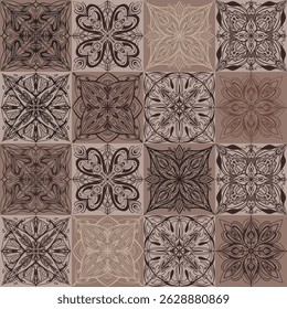 title seamless coffee pattern. brown seamless wallpaper, textile pattern