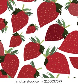 Title: seamless pattern with strawberries flat design