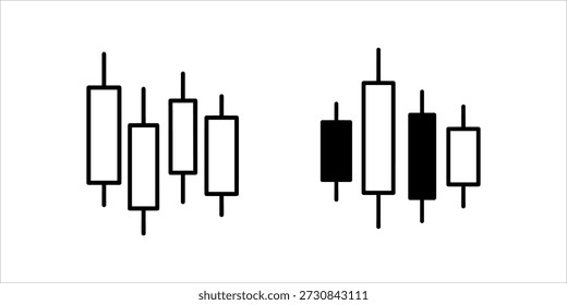 Title: A series of black and white candlestick charts representing stock market price movements