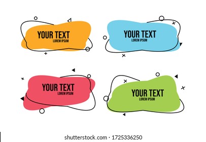 conjunto de banner de moda con forma plana. forma para venta de descuento.Plantilla de fondo Vivid con texto de título para banner, etiqueta.