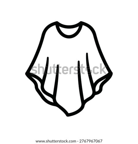 {"title": "Simple Black and White Line Drawing of a Loose-Fitting Tunic or Top", "description": "A minimalist, hand-drawn style illustration depicts a tunic or a loose-fitting top. The image is entirely in black lines on a white background, offering a clean