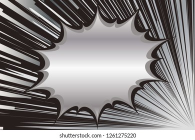 Title space with sense of speed, American comic-like message space, explosion concentration line