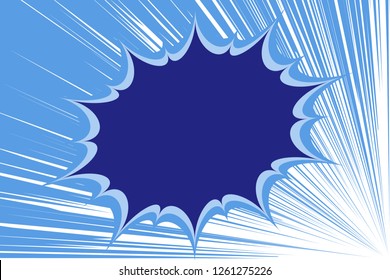 Title space with sense of speed, American comic-like message space, explosion concentration line