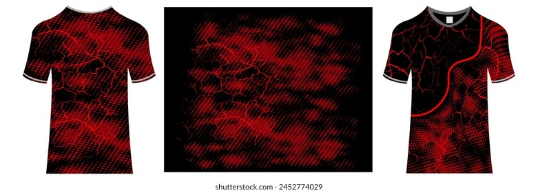 Título sublimación camiseta diseño Vector Plantilla fondo grunge pincel semitono rojo negro salpicadura pintura textura de acero