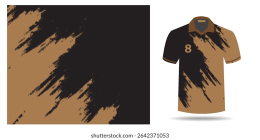 Título sublimação camisa design vetor modelo fundo grunge escova meio-tom ouro preto splash splatter pintura de aço textura
