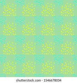 Title texture brush stroke, cage surface, ink, stains, abstract spots seamless vector pattern. Mint background.