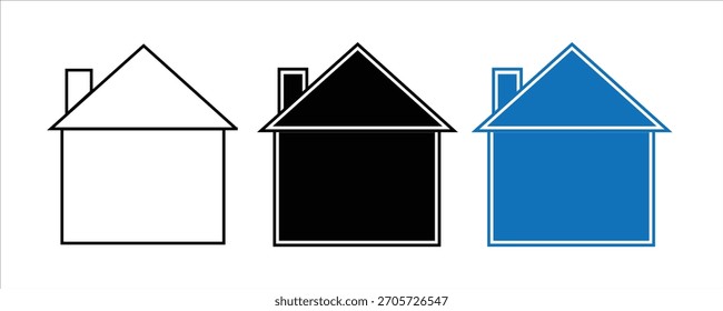 Título: Three simple house icons



