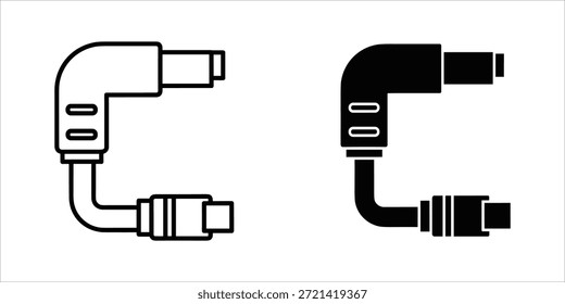 Título: Dois conectores USB angulares com detalhados