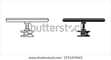 Title: Two black and white balance with a horizontal bar and a fulcrum