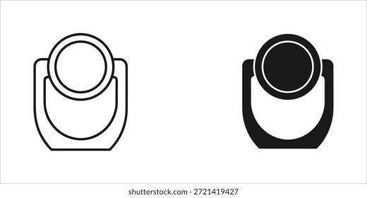 Title: Two black and white speaker with circular