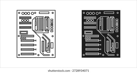 Title: Two circuit boards shown in white and black versions with detailed electronic components
