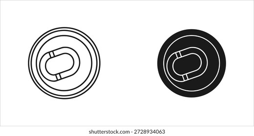 Title: Two circular connectors with concentric rings shown in white and black versions