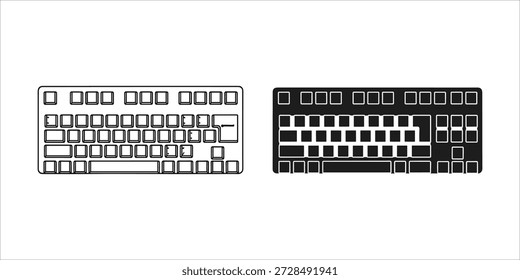 Title: Two keyboard with various keys and a transparent background