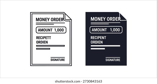 Title: Two money order documents with amount and recipient details