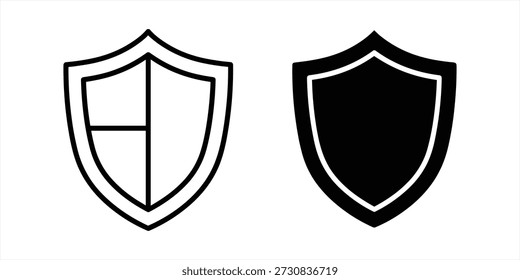 Título: Dos escudos en blanco y negro