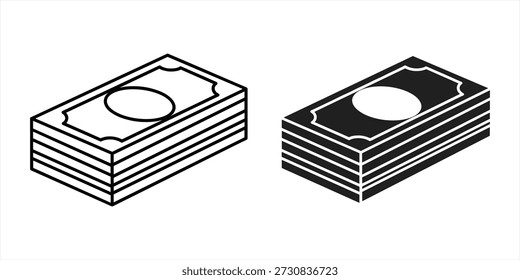 Título: Dos pilas de dinero con circular en versiones en blanco y negro