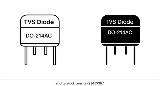 Título: Dos componentes electrónicos TVS Diode con paquete DO-214AC en línea blanca y negra