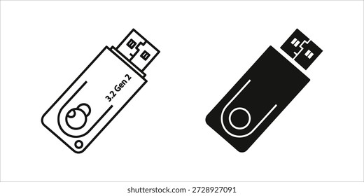 Título: Dos unidades flash USB con etiquetado 3.2 Gen 2 y diferentes esquemas de color