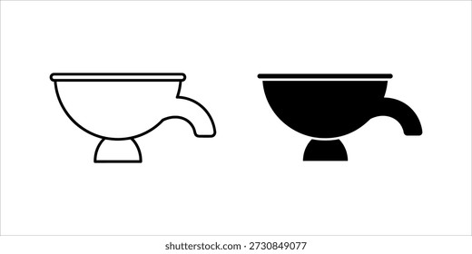 Título: Dos versiones de un tazón con un pico en blanco y negro