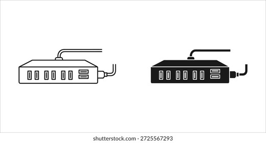 Title: USB Hub with Multiple Ports and Ethernet Connection in Black and White Versions